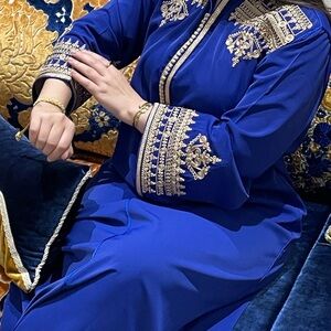 Elegant Blue Embroidered Dress